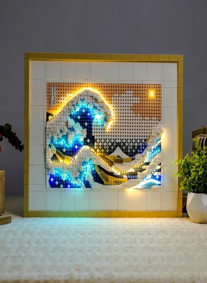 BrickBling LED Lights Compatible with Lego Hokusai - The Great Wave Wall Art Craft, Light up Your Ocean Canvas 31208 - Lights Only, Not Come with Model (Classic Version Light) - Image 1